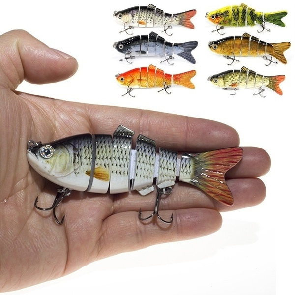 6 Multi Jointed Swim Bait Sinking Wobblers Fishing Lures Simulated Knotty  Bait Submerged with Ring Beads