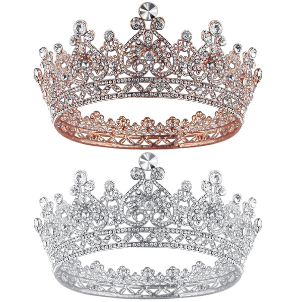 Wedding Prom Queen Quinceanera Pageant Princess Rhinestone Crystal Crown Tiara 