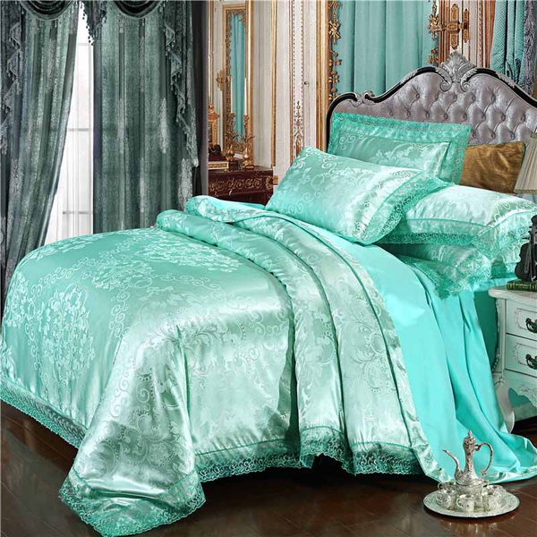 Luxury Bedding Sets Beige Embroidered Cotton Bedspread King Queen Size  Luxury Bed Room