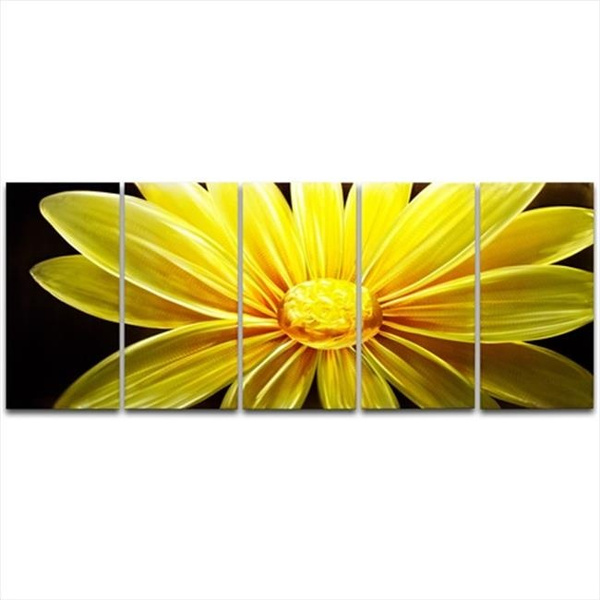 Metal Artscape MA10006 59 X 24 in. Sunflower At Night 5-Paneled ...