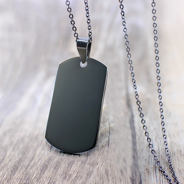 Minimalist Mens Stainless Steel Dog Tag 