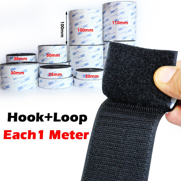 Length 100CM(39.37inches) Strong Self Adhesive Velcro Tape Hook and Loop  Tape Fastener Sticky Home Decor DIY