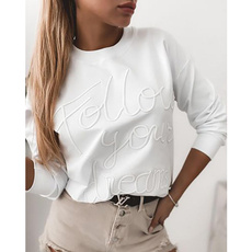 lettersprint, Blouses & Shirts, long sleeve blouse, Sexy Top