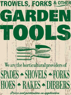 wallarttinsign, Decor, garagetinsign, Gardening Tools