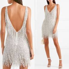 Mini, Bling, Deep V-neck Dress, plus size dress