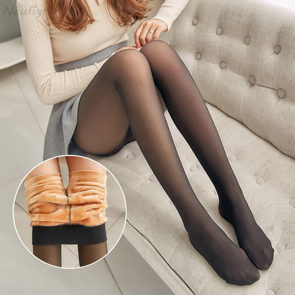 Legs Fake Translucent Warm Fleece Pantyhose -Black/Gray/Coffee Original  Medias Termicas Mujer Fake Translucent Stockings