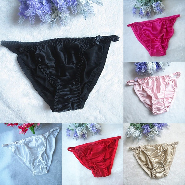 Womens Silk Charmeuse Tanga Knickers Panties Underwear Briefs
