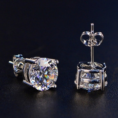 Silver Earrings, DIAMOND, Jewelry, Topaz