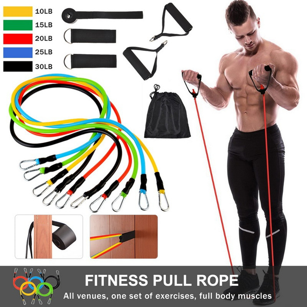 11pcsset Latex Tubes Resistance Bands Home Gym Strength Training Pull Rope Yoga Tension Band 4811