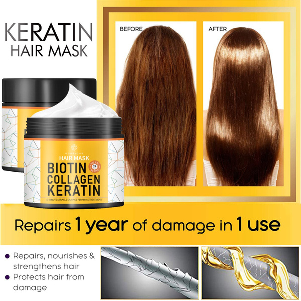30/50/100/120ml Biotin Collagen Keratin Hair Mask Natural Hair Fast  Powerful Nourish Hair Treatment for Dry & Damaged Hair Preventing Hair Loss  | Wish