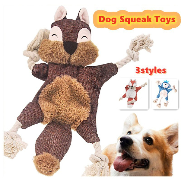 squirrel rope dog toy