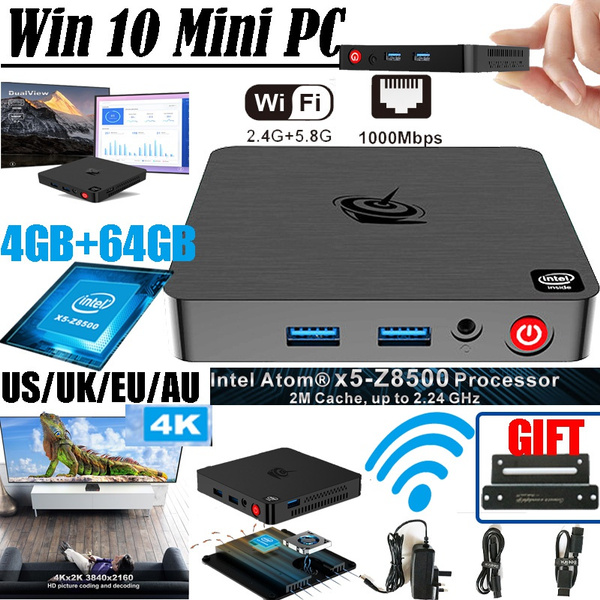 Beelink T4 Intel Atom Quad Core X5-Z8500 Windows10 Mini PC 1000M Lan AC ...