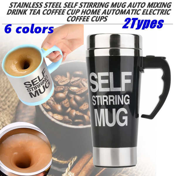 500ML Stainless Lazy Self Stirring Mug Auto Mixing Tea Coffee Cup
