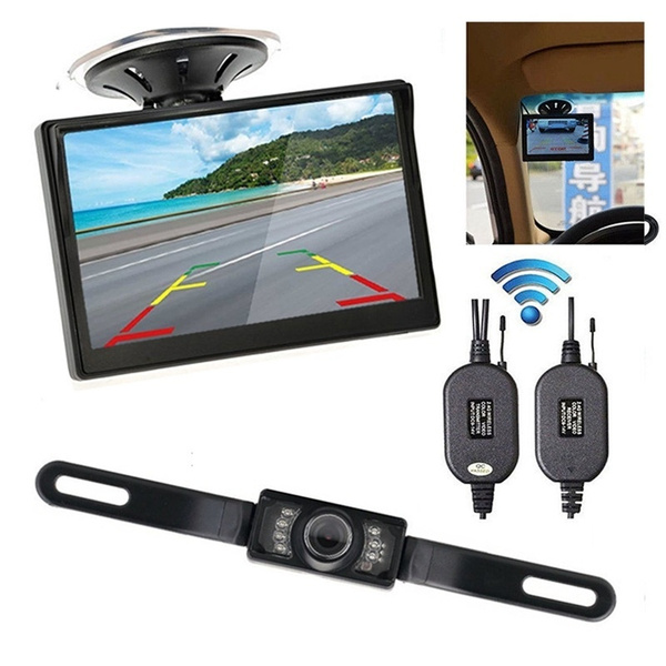 Car Rear View System Wireless Night Reversing Camera 5 inch LCD Monitor ...