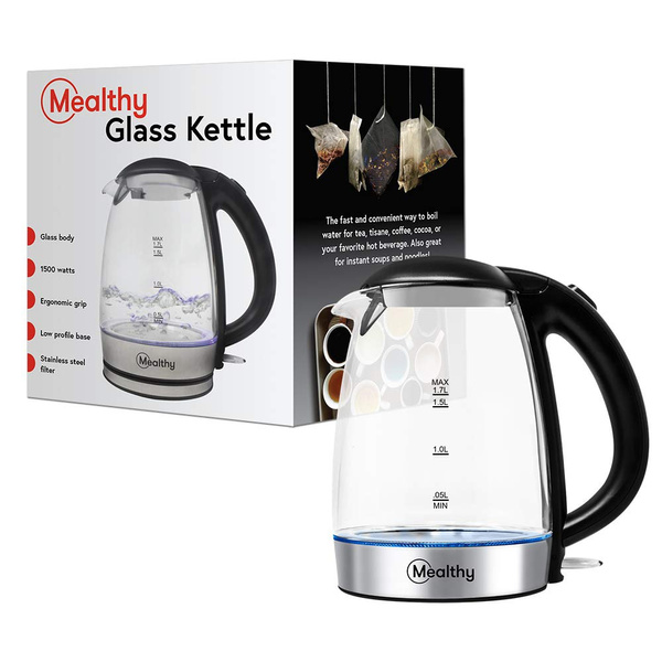 Electric Kettle with Keep Warm - 1.7L Glass Water Boiler with Wide Open