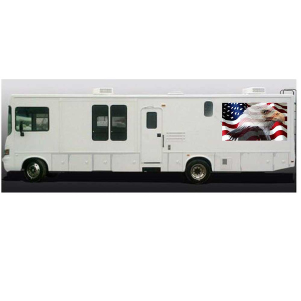 Rv Decals Rv Graphics American Flag Soaring Eagle Graphic Mural Decals / Stickers Fit Wall Camper RV Trailer RV Motorhome Decal Mountain