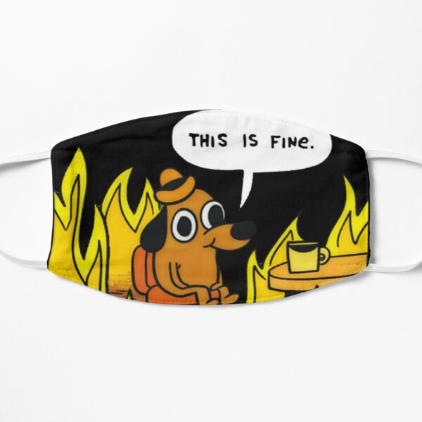 This Is Fine Dog Fire Meme Xen Cute Cartoon Face Cover Mask Unisex Outdoor Sport Protective Wish