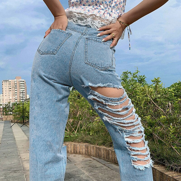 Damage jeans hot sale for womens