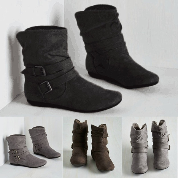 Ladies flat calf top length boots