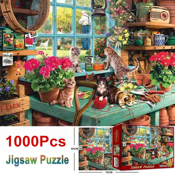 Cute Cats Jigsaw Puzzle 1000 Piece Puzzles For Adults Kids Learning Education 
