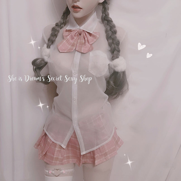 Sexy Lingerie See Through Student Cosplay Anime School JK Uniform