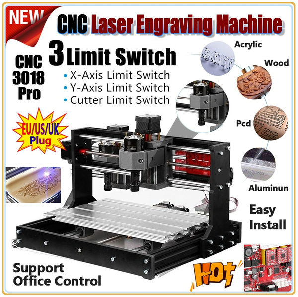 3 Axis PCB Milling Machine Wood Router Engraver with Offline Controller with ER11 and 5mm Extension Rod CNC 3018 Pro GRBL Control DIY Mini CNC Machine
