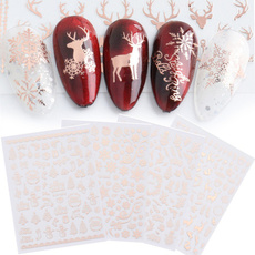 nail decals, art, Christmas, gold