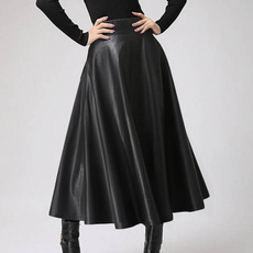 long skirt, Plus Size, Pleated, high waist skirt