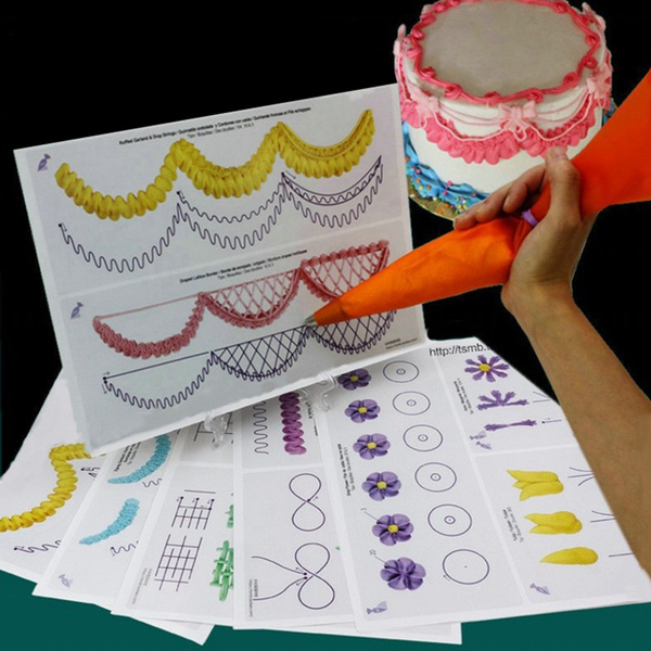 23 Sheets Cake Decorating Practice Board Icing Practicing Tool Sugarcraft Wish