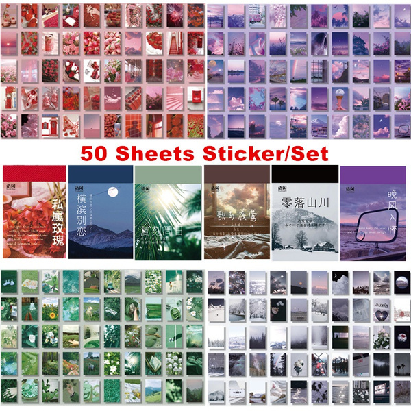40Pcs Washi Paper Sticker Cute Floral Album Diary DIY  Scrapbooking Sticker Deco 