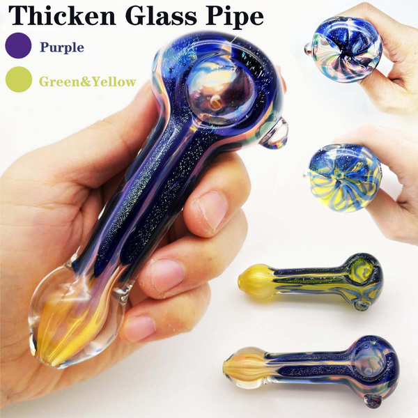 Newfangled Color Smoke pipe Tobacco pipe Glass Oil Burner Pipes Collection  Art Hand Pipe Holiday gift Glass Pipe Purple Glass for women