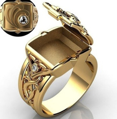 hip hop jewelry, wedding ring, halloweengift, gold