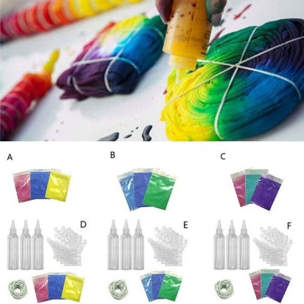 Tie Dye Set DIY Kits for Fabric Textile Craft Arts Clothes Fashion
