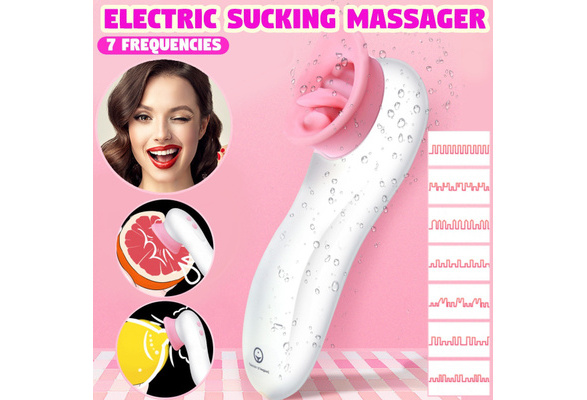 Cordless Electric Sucking Breast with Tongue Licking Nipple Massager Female  Body Massage Device with USB Cable Sex Toy