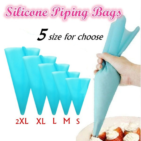 Reusable Silicone Pastry Bag Icing Piping Bags Cream Cake Bake Decorate ...