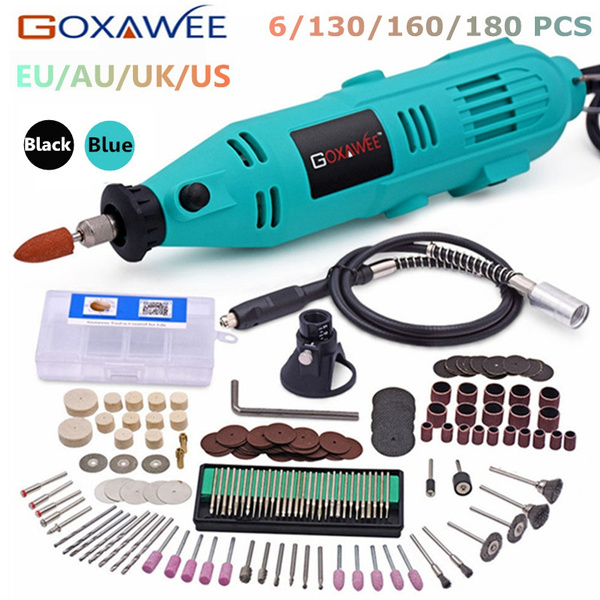 New Upgrade 220V/110V Mini Drill Electric Rotary Tool with Flexible Shaft  and 180pcs Accessories Power Tools for Dremel Electric Drill