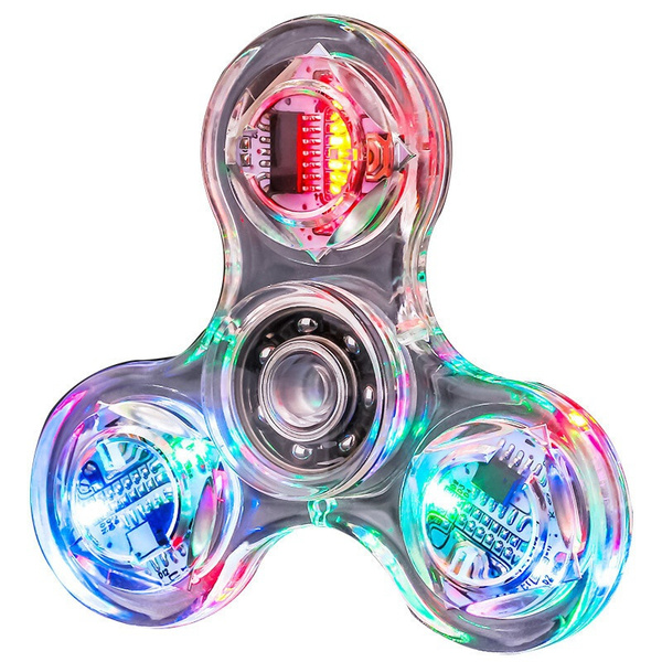 Creative LED Luminous Fidget Spinner Transparent Pattern Changes Hand Spinner Golw in Dark Stress Toys For Kids | Wish