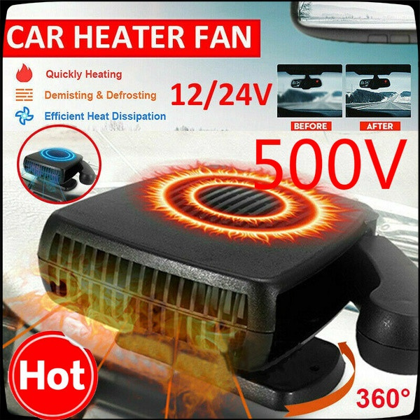 2021 New 500W 360° Rotating Portable Car Auto Electric Heater 2 In 1 ...