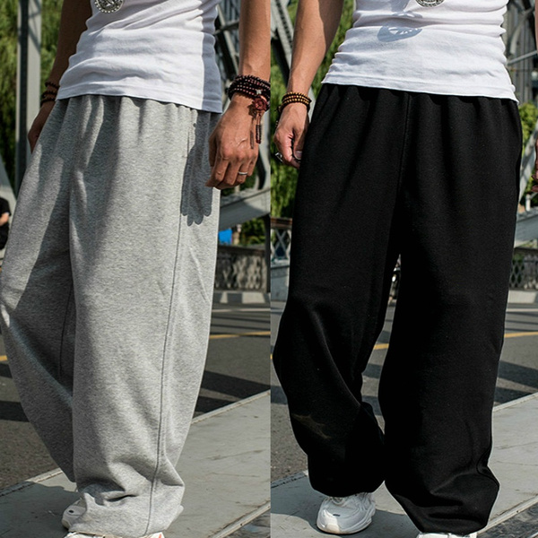 Men Loose Fit Pants Hip Hop Sports Joggers Casual Sweatpants Baggy Trousers  Elastic Waist