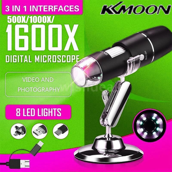 Kkmoon 3 In 1 Digital Microscope 500x 1000x 1600x Magnification Camera Kkmoon 3 In 1 Digital Microscope 500x 1000x 1600x Magnification Camera