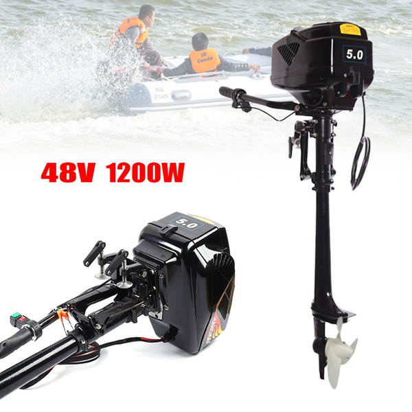 HANGKAI Electric Outboard Motor 1200W 5HP Fishing Boat Engine Long ...