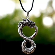 snakedragontailnecklace, Goth, mens necklaces, gifttohim