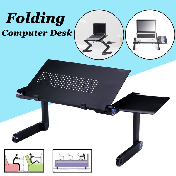 Adjustable Laptop Stand Portable Folding Computer Desk with Side Mount ...