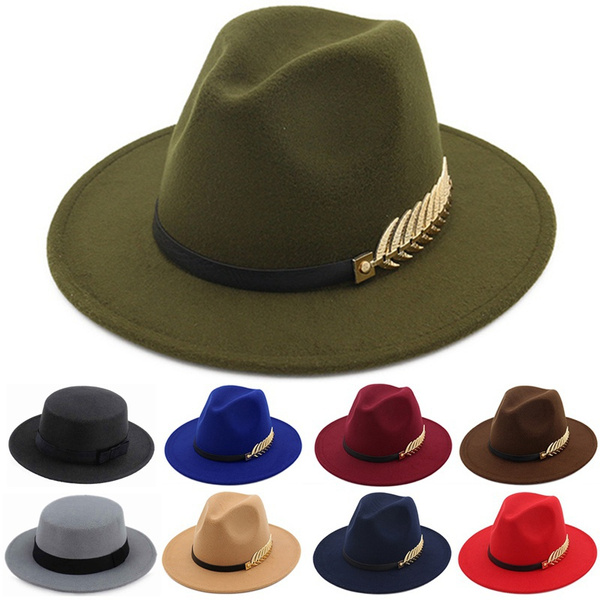 Ladies Felt Jazz Cap Woolen Panama Hats 