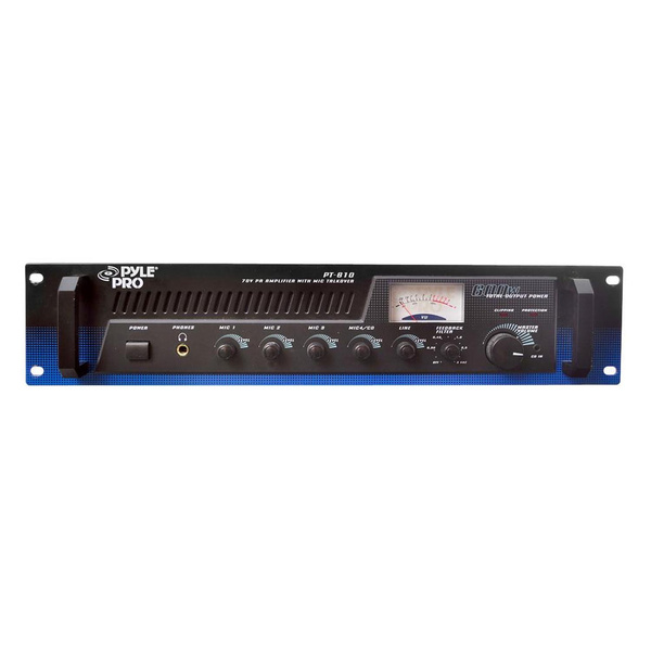 Pyle PT610 600 Watt 5-Channel 19-Inch Rack Mount Power Amplifier Mixer ...