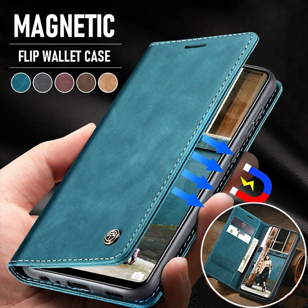 CaseMe Luxury Vintage Matte Leather Magnetic Flip Cover Case for