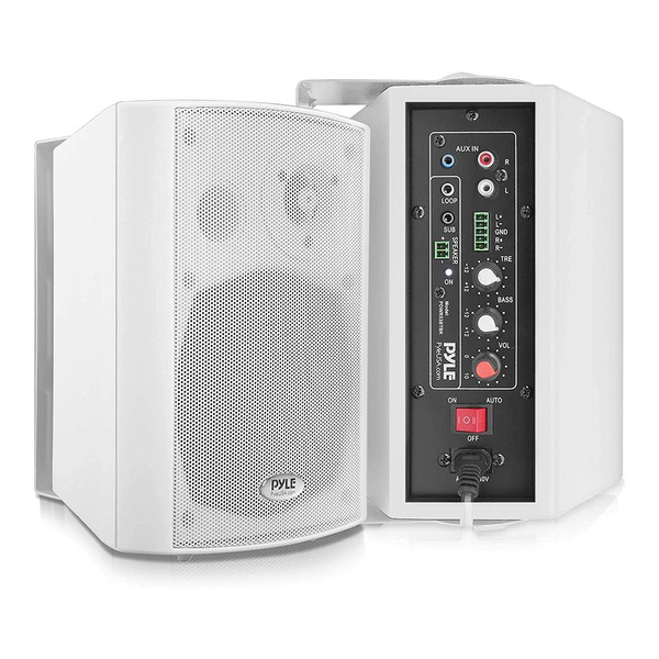 Pyle PDWR53BTWT Bluetooth Indoor Outdoor 5.25 Inch 300W Speaker, White ...