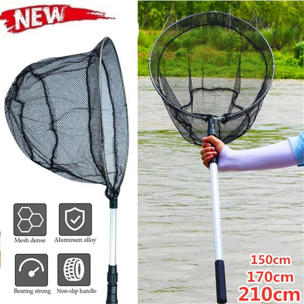 New Telescopic Fishing Net Foldable Fishing Net Metal Fishing Landing Nets  Fishing Tackle(150cm/170cm/210cm)