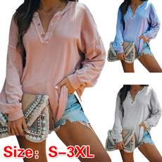 blouse, Plus Size, Long Sleeve, button