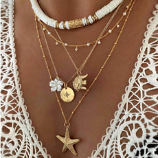 boho, flowersnecklace, Jewelry, starfish